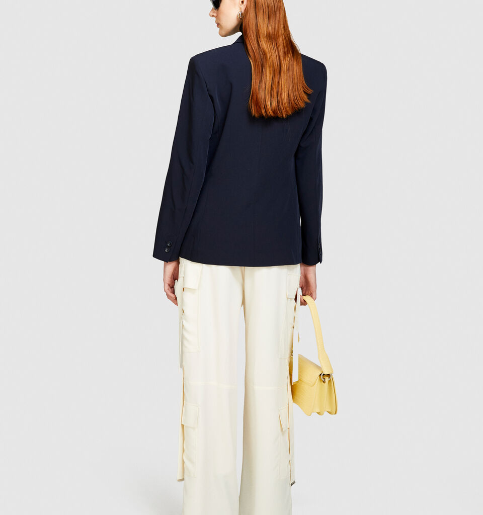 Double-breasted slim fit blazer - women's blazers - Dark Blue | Sisley image number 3